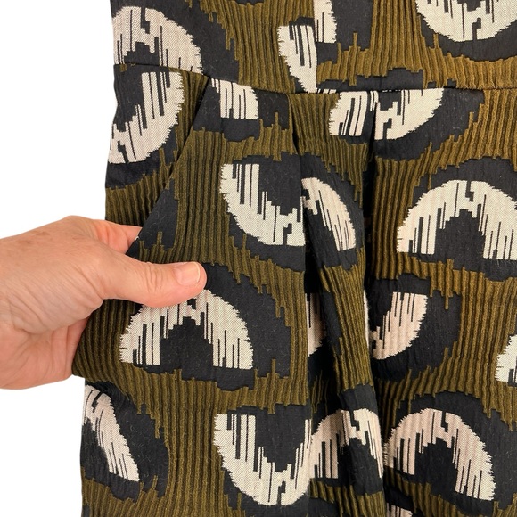 Anthropologie Hunter Dixon by Hunter Bell Adette Dress Olive Green Black Sz 2 - Picture 8 of 13